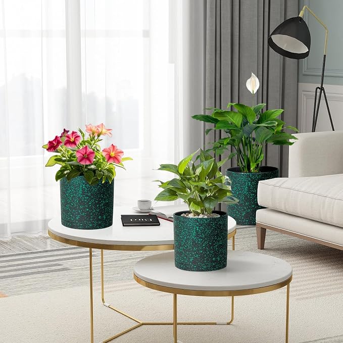 8/7/6 inch Plant Pots, 3 Pack Cylindrical Flower Pots - Image 7
