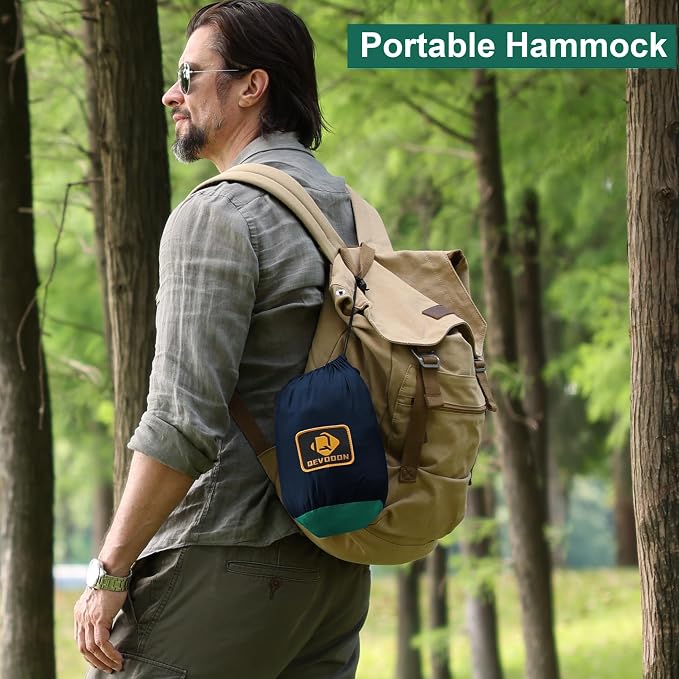 Camping Hammock with Net, Travel Portable Lightweight Hammocks with Tree Straps - Image 5