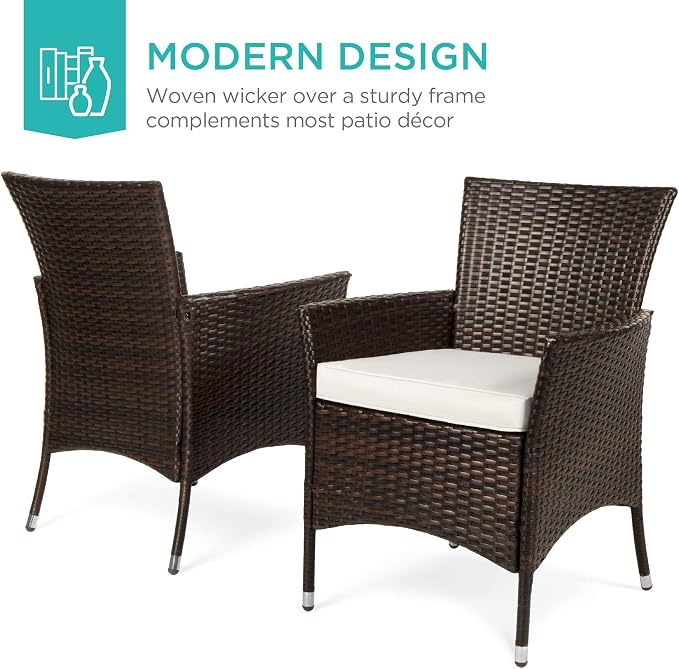 Best Choice Products 5-Piece Indoor Outdoor Wicker Dining Set Furniture - Image 2