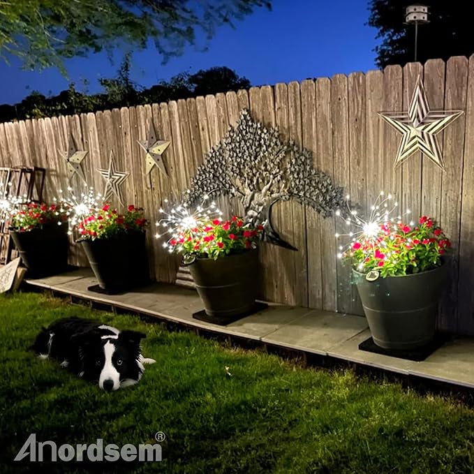 Anordsem Solar Garden Lights Outdoor: Fireworks Light Waterproof - Image 6