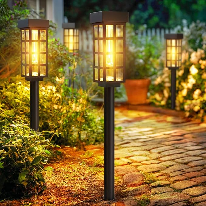 PASAMIC 24" Solar Pathway Lights Outdoor, 8 Pack Bright Garden Light by PASAMIC