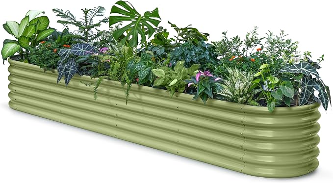 Galvanized Raised Garden Bed 8x4x1.5 ft, Modular Raised Flower Bed - Image 9