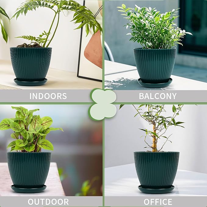 Plant Pots Indoor with Saucers & Drainage - Image 4