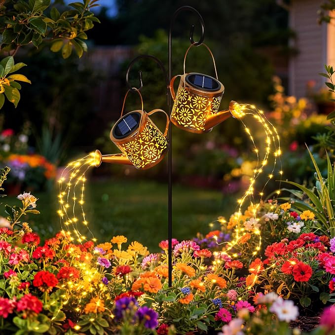 X-PREK Solar Garden Lights Outdoor Decoration, Metal Solar Watering Can Lights by X-PREK