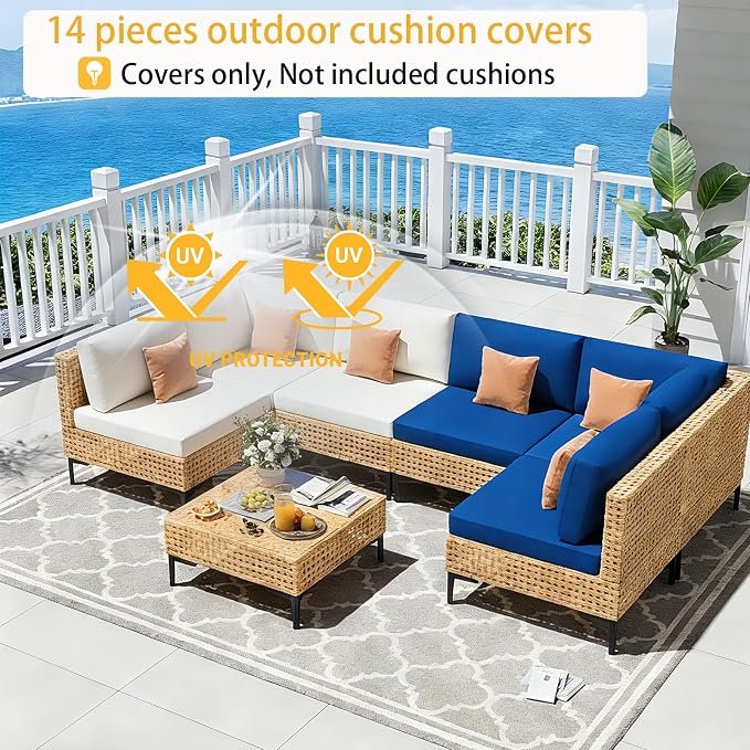 Outdoor Cushions Covers for Patio Furniture, Patio Cushion Covers Replacement - Image 6