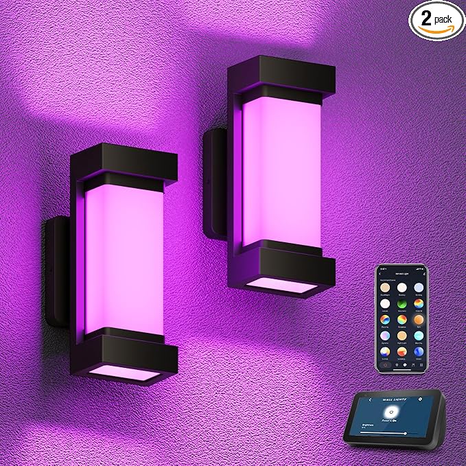XMCOSY+ Outdoor Wall Lights, 2100LM Smart LED Porch Lights Outdoor, RGBCW by XMcosy