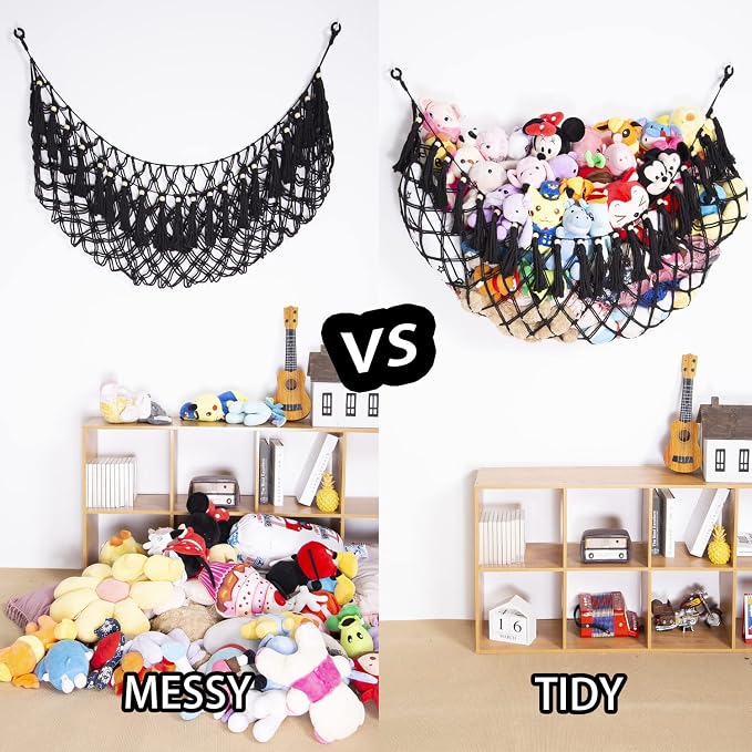 Large Stuffed Animal Net or Hammock Macrame Toy Display Plush Toy Holder Wall - Image 3