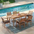 OC Orange-Casual 7 Piece Patio Dining Set, Outdoor Acacia Wood Furniture Set by OCOrange-Casual
