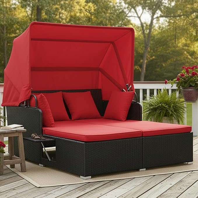 Tangkula Patio Rattan Daybed - Image 2