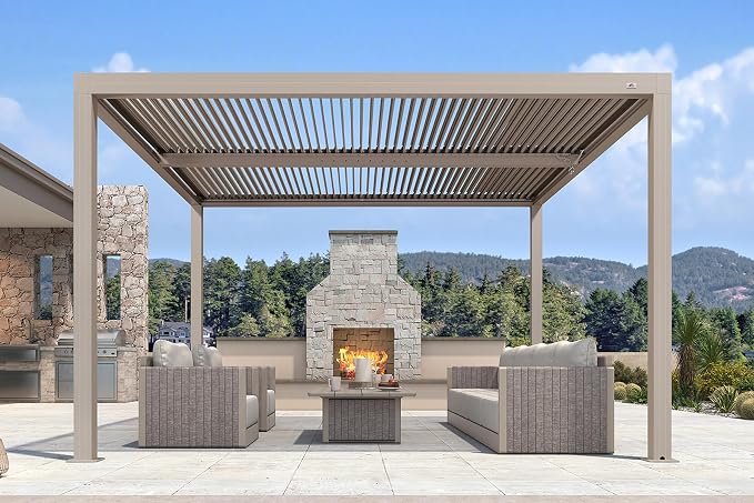 PURPLE LEAF Louvered Pergola 12' × 12' Outdoor Hardtop Gazebo Adjustable - Image 2