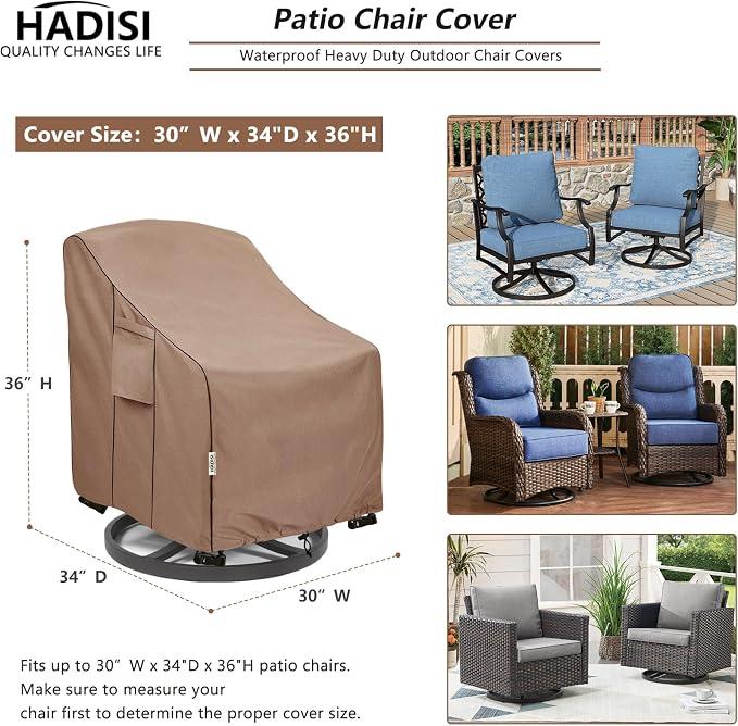 Patio Chair Covers for Outdoor Furniture Waterproof, Heavy Duty Waterproof - Image 2