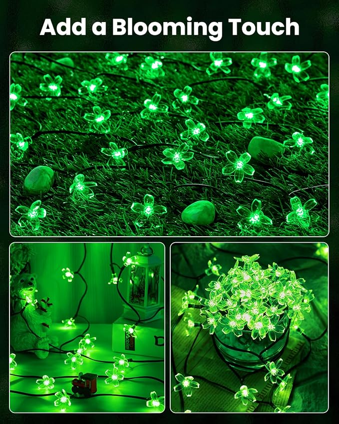 Brightown 60 LED Flower Solar Lights String Outdoor Waterproof Fairy Lights - Image 7
