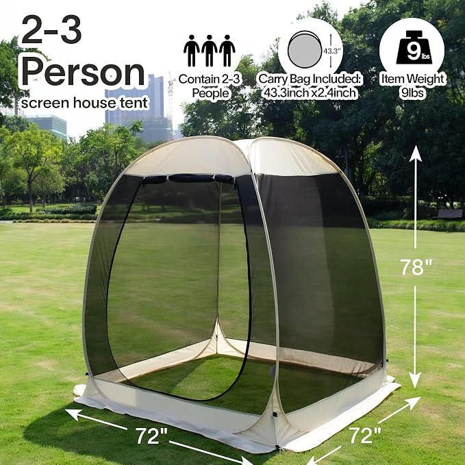 Alvantor® Screen House Gazebo, Pop Up Igloo Screened Canopy Tent - Image 2