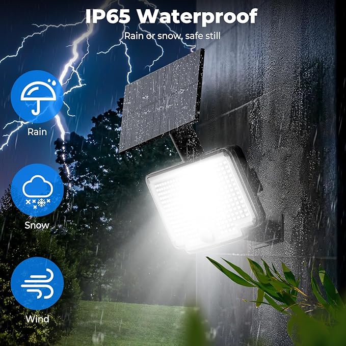 Peasur 6 Pack Solar Motion Lights Outdoor, 318 LED Solar Security Light - Image 5
