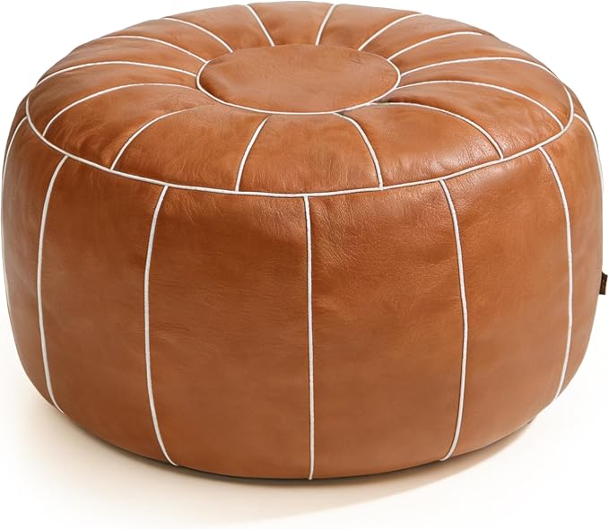 Thgonwid Unstuffed Moroccan Storage Pouf Foot Stool Ottoman Seat Handmade Faux by Thgonwid