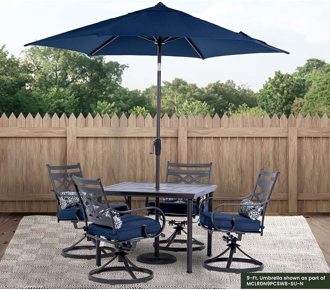 Hanover Montclair 9' Market Outdoor Umbrella, All-Weather, Crank Lever - Image 3