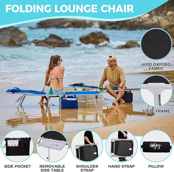 #WEJOY 2 Pack Outdoor Chaise Lounge Chair - Image 4