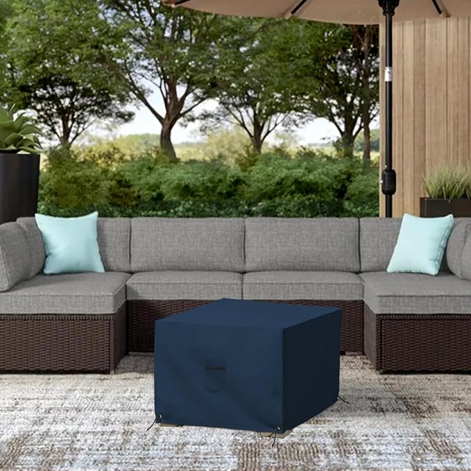 Covers & All Outdoor Ottoman Cover, 12 Oz PVC Polyester, Waterproof Ottoman - Image 7