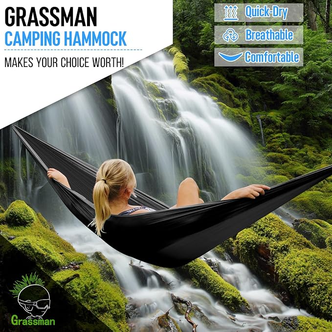 Grassman Camping Hammock Double & Single Portable Hammock - Image 8