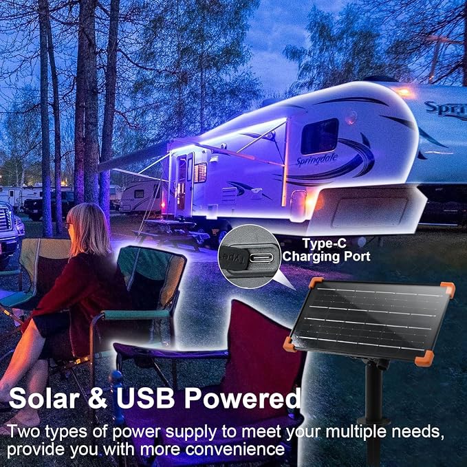 DBFAIRY 50Ft Solar LED Strip Lights Outdoor, Large Capacity Solar Powered - Image 6