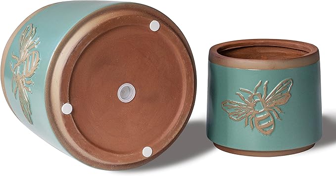 YBX Terracotta Pots Inch with Drainage Holes, Bee Decor, Ceramic Pots - Image 5