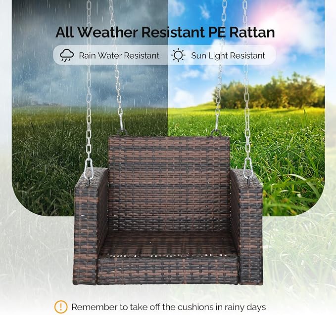 Outvita Porch Swing, 2FT Hanging Outdoor Porch Swings - Image 5