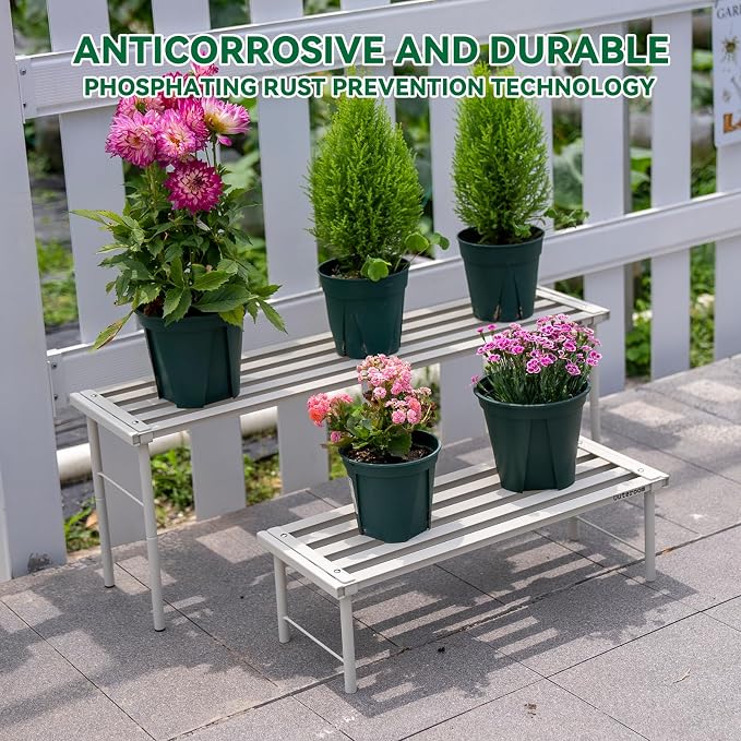Metal Plant Stand, Rust-proof Aluminum Flower Pot Stand, Heavy Duty Planter - Image 2