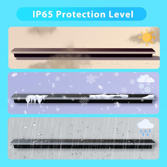 Outdoor Wall Light LED Long Wall Sconce 31.5in Ip65 Waterproof Black Modern - Image 5