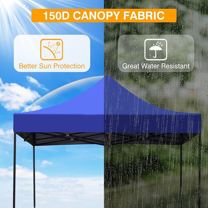BestOffice Canopy Tent, 10X10 FT Pop Up Canopy Outdoor Instant Tent Slant Legs - Image 3