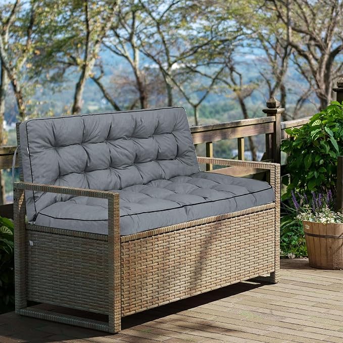 Outside Benches Cushion with Backrest, Thicken Waterproof Swing Cushions 2/3 - Image 7