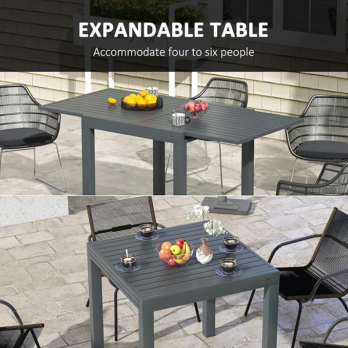 Outsunny Expandable Patio Dining Table - Image 4