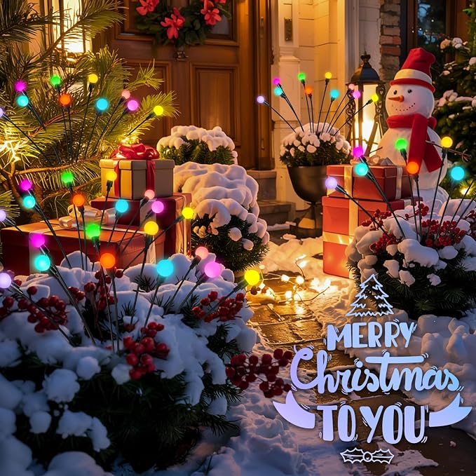 Solar Christmas Decorations, 80 LED Firefly Solar Christmas Lights Outdoor - Image 2
