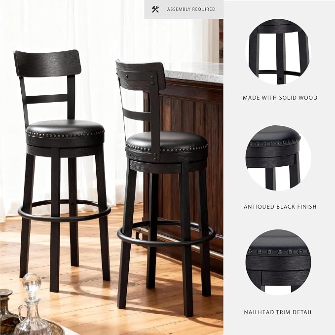 Signature Design by Ashley Valebeck Tall Upholstered Swivel Bar Stool - Image 10