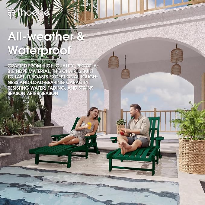 Patio Chaise Lounge Chair Set of 4, Oversized Lounge Chair Outdoor - Image 7