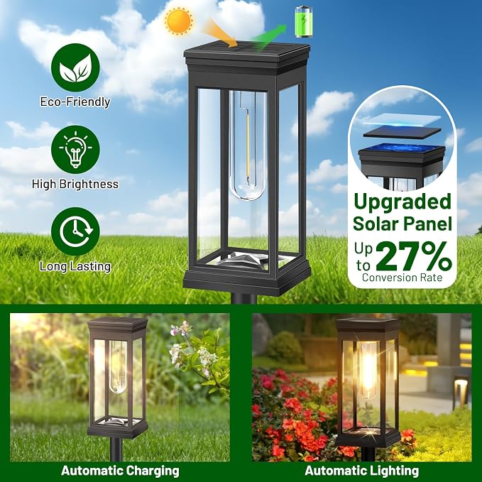 BesLowe Upgraded Solar Pathway Lights Outdoor, Super Bright Outside Lights - Image 2