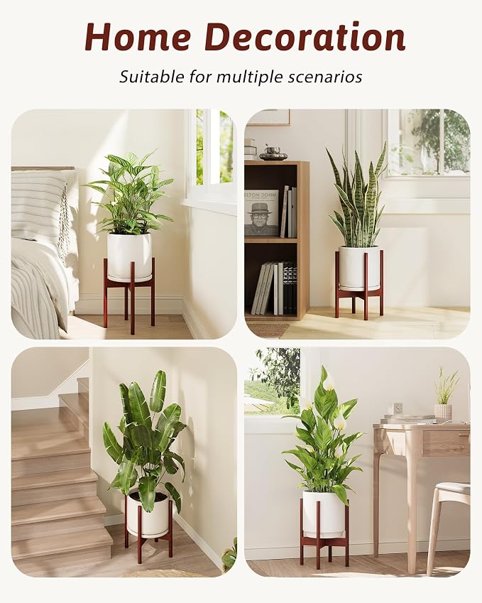 Adjustable Plant Stand Indoor, Bamboo Plant Stand Fits 8 9 10 11 12 Inches - Image 5