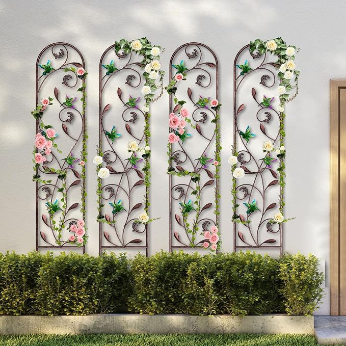 aboxoo Set of 4 Packs Hummingbird Metal Garden Trellis - Image 6