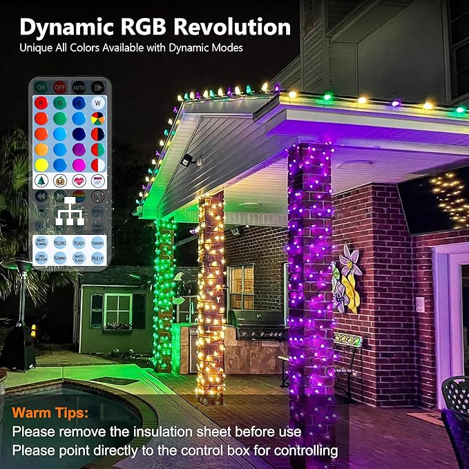 Brizled Christmas String Lights, 33ft 100 LED Color Changing Christmas Lights - Image 2