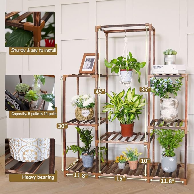 Uneedem Plant Stand Indoor Outdoor Tall Shelf - Image 3
