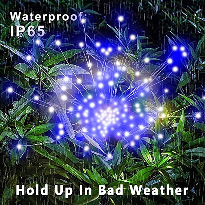 YOTOZU 4 PCS Solar Firework Light, Outdoor Solar Garden Decorative Lights 120 - Image 8