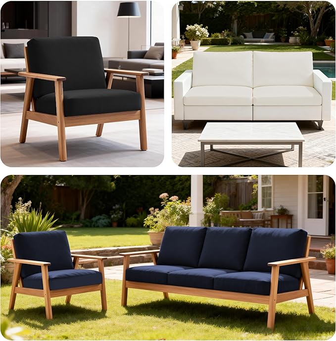 4Pcs Patio Stretch Cushion Covers, Outdoor Sofa Replacement Cover Slipcovers - Image 5