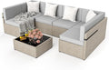 Pamapic Patio Furniture Set, 7 Pieces Modular Outdoor Sectional, Wicker Patio by Pamapic