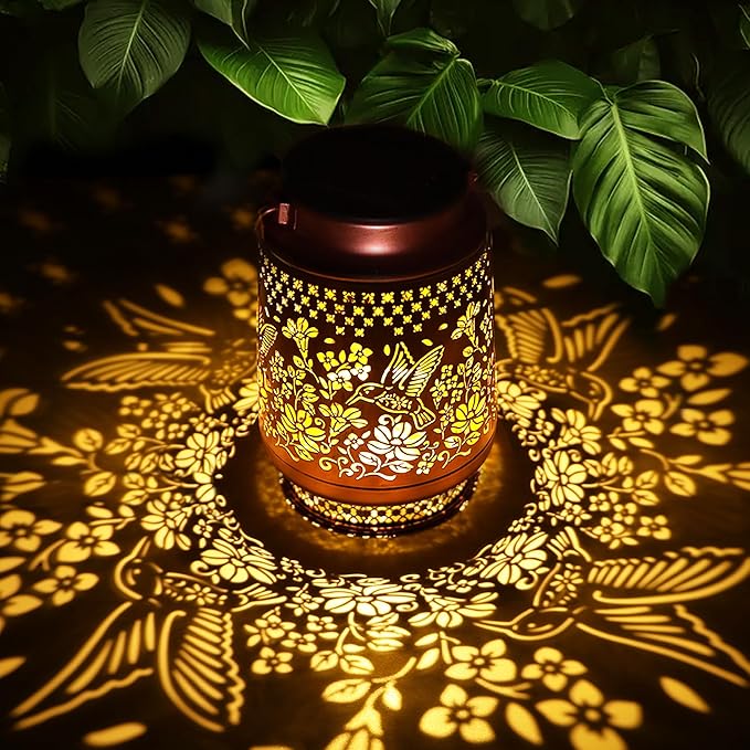 Solar Lanterns Outdoor Waterproof Hummingbird Elegant Garden Decor Birthday by Fussion