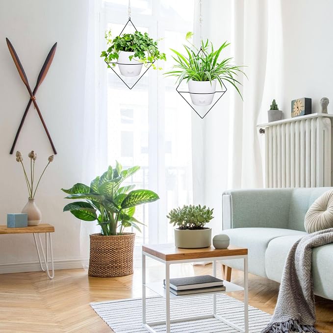 Hanging Planters for Indoor Plants, 2 Set Self Watering Hanging Flower Pots - Image 6