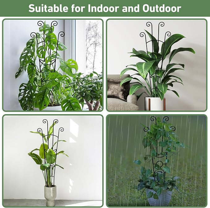 32.6in Plant Trellis for Climbing Plants Indoor Outdoor, Expandable Large Metal - Image 9