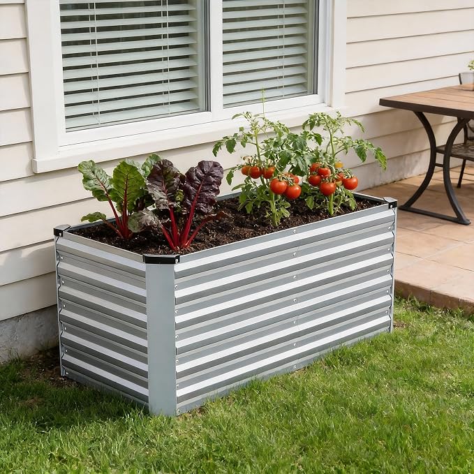 INNO STAGE 4x2x2ft Galvanized Raised Garden Bed, Raised Garden Bed Kit-Metal - Image 9
