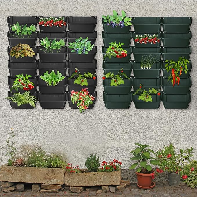 Hanging Vertical Wall Planter, 18 Pack Vertical Garden Planter, - Image 7