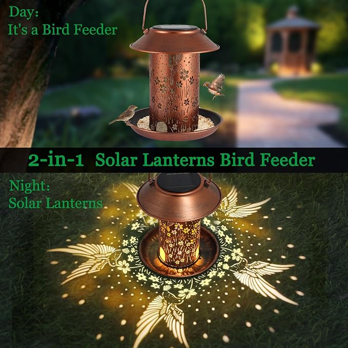 Bird Feeders for Outdoors Hummingbird Solar Lanterns Outdoor Waterproof Hanging - Image 3
