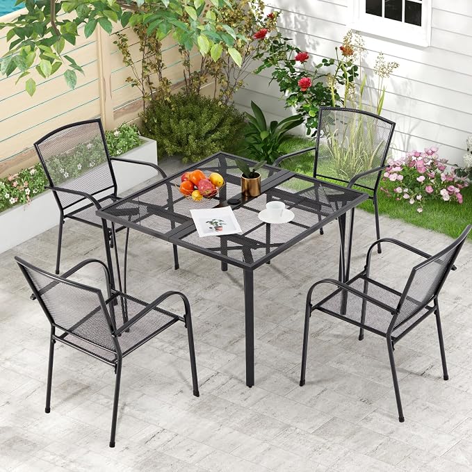 AECOJOY 39.4" Outdoor Patio Dining Table - Image 2