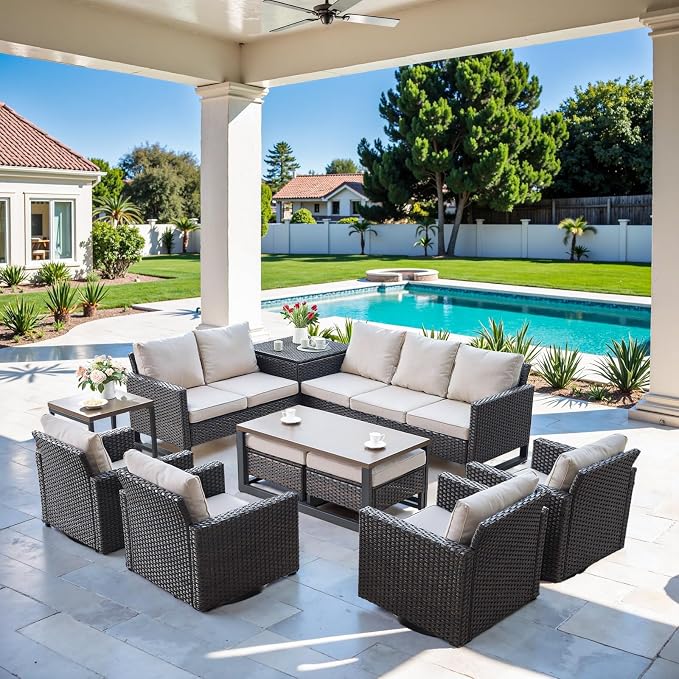 Belord Spacious 11 Pieces Patio Conversation Set by Belord